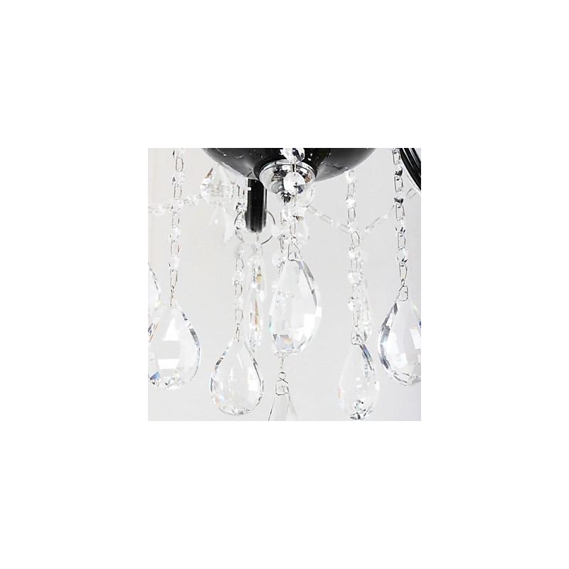 6 Light Crystal Chandelier in Black Design Accent