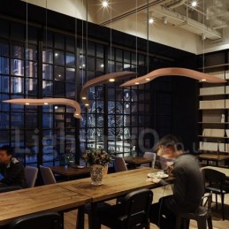 Modern Contemporary Wood 3 Light Pendant Light