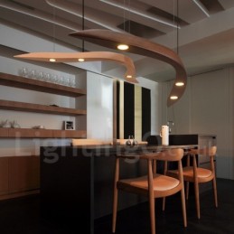 Modern Contemporary Wood 3 Light Pendant Light