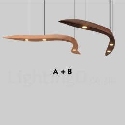 Modern Contemporary Wood 3 Light Pendant Light