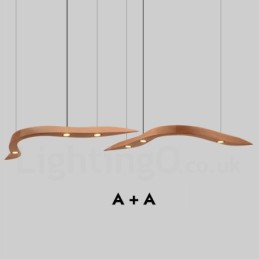 Modern Contemporary Wood 3 Light Pendant Light