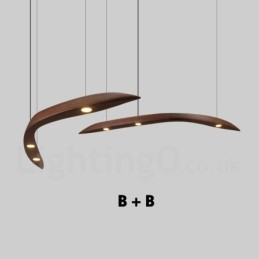 Modern Contemporary Wood 3 Light Pendant Light