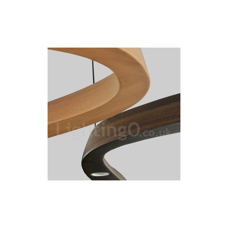 Modern Contemporary Wood 3 Light Pendant Light