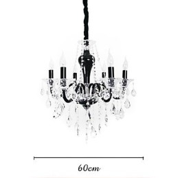 6 Light Crystal Chandelier in Black Design Accent