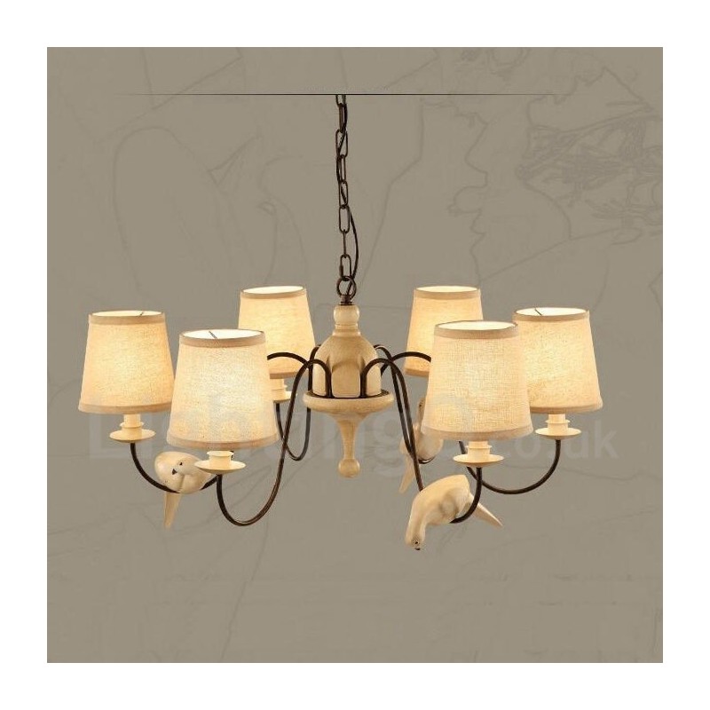 6 Light Rustic Lodge Vintage Pendant Light