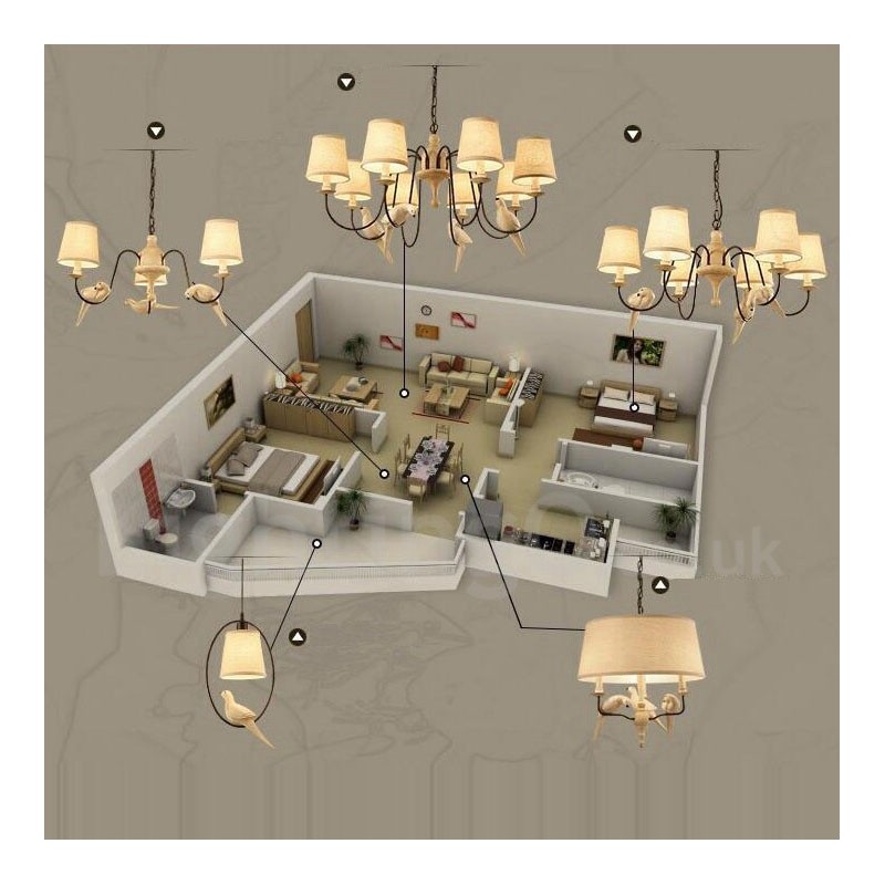 8 Light Rustic Lodge Vintage Pendant Light