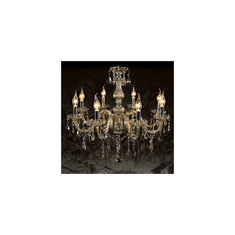 8 Lights Luxury Crystal Chandelier Cognac Color K9 Crystal Chandelier