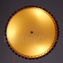 Modern Contemporary Wood Drum Pendant Light