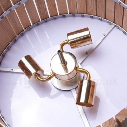 Modern Contemporary Wood Drum Pendant Light