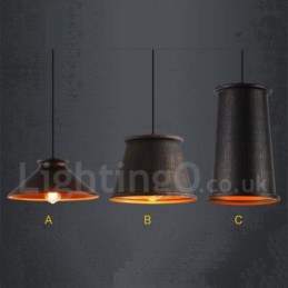 Retro Vintage 1 Light Metal Pendant Light