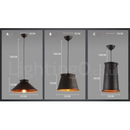 Retro Vintage 1 Light Metal Pendant Light
