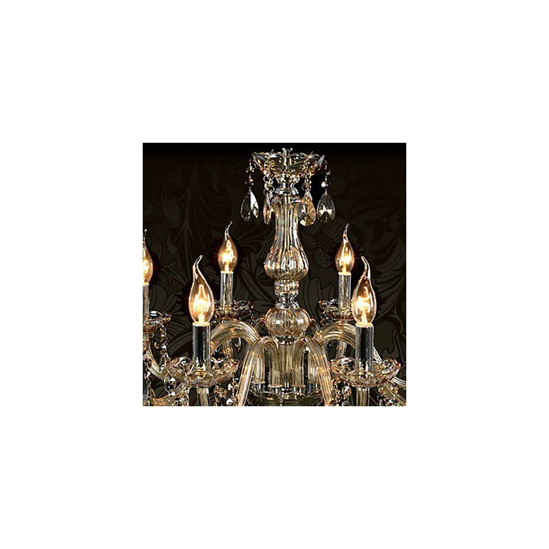 8 Lights Luxury Crystal Chandelier Cognac Color K9 Crystal Chandelier