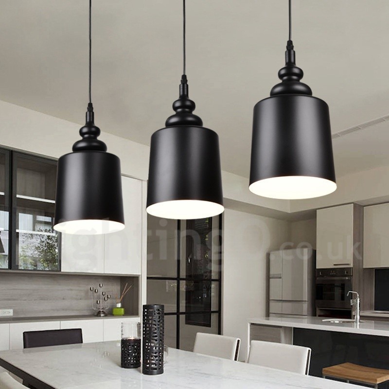 Black Modern Contemporary 3 Light Pendant Light