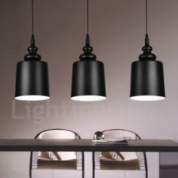 Black Modern Contemporary 3 Light Pendant Light