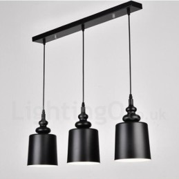 Black Modern Contemporary 3 Light Pendant Light