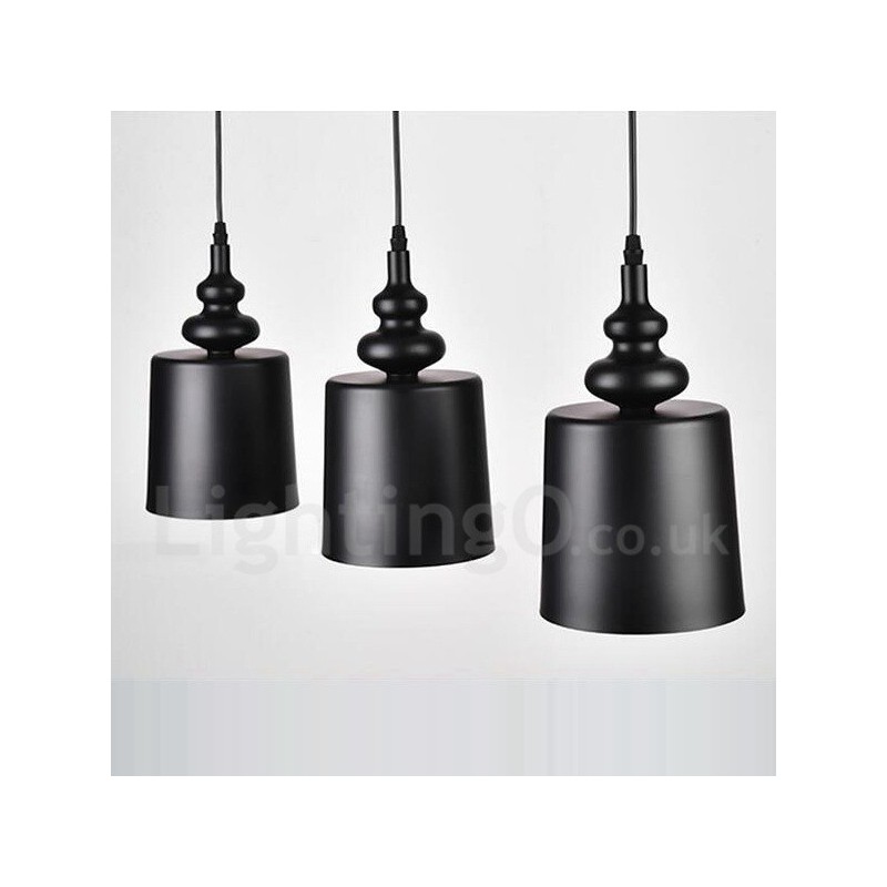 Black Modern Contemporary 3 Light Pendant Light