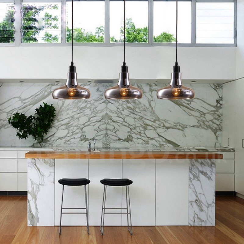 Retro Vintage 1 Light Pendant Light with Glass Shade