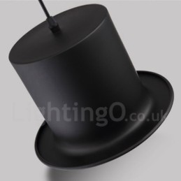 Black Metal Hat Shape 1 Light Retro Vintage Pendant Light