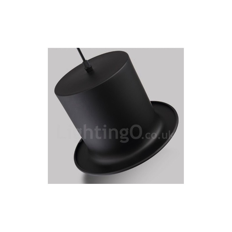 Black Metal Hat Shape 1 Light Retro Vintage Pendant Light