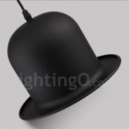 Black Metal Hat Shape 1 Light Retro Vintage Pendant Light