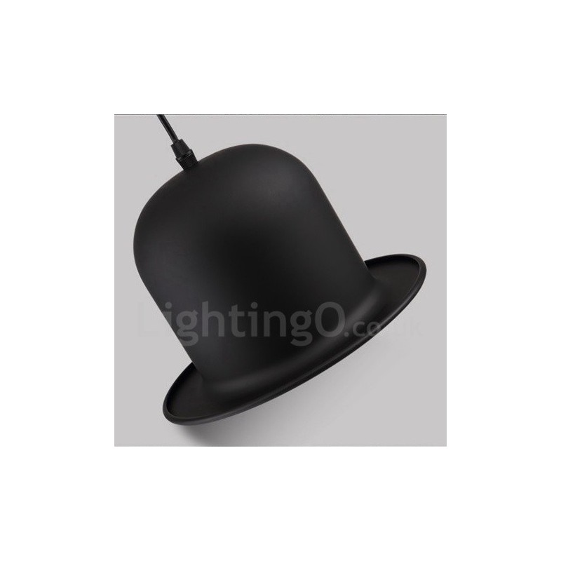 Black Metal Hat Shape 1 Light Retro Vintage Pendant Light