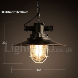 Retro Vintage Metal 1 Light Pendant Light