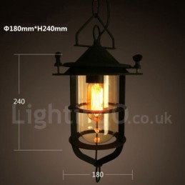 Retro Vintage Metal 1 Light Pendant Light