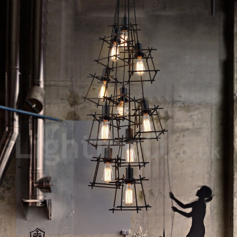 Retro Vintage Metal Pendant Light (Multiple Shades with one pendant fixed) (Please select the Quantity of the shade below)
