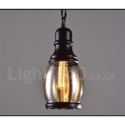 Retro Vintage Pendant Light with Glass Shade Lamp