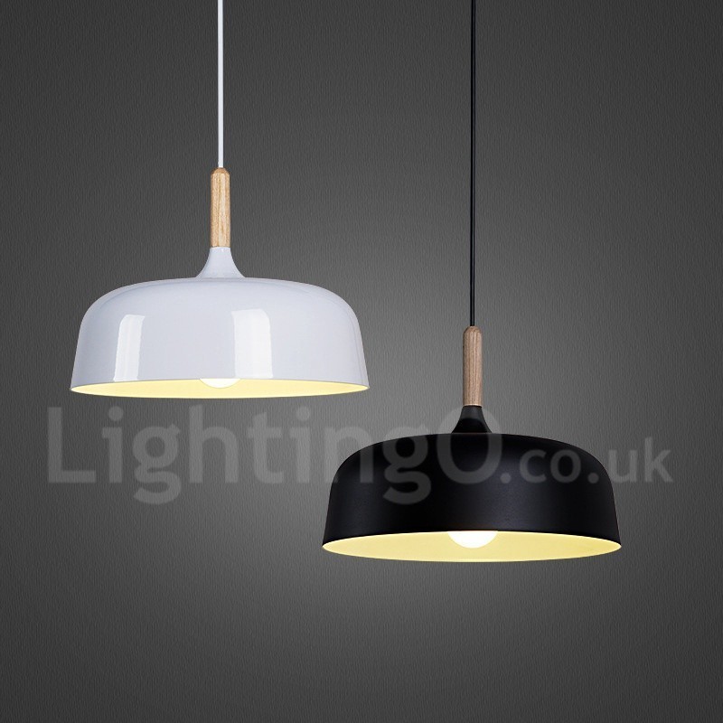 Modern Contemporary Wood Metal Pendant Light