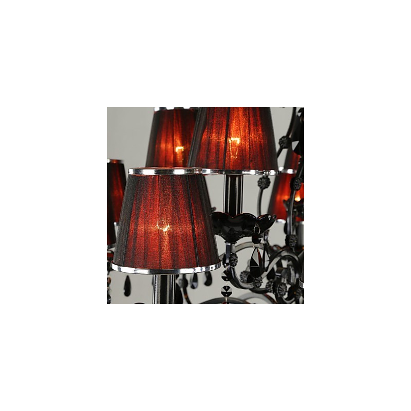 Chandelier Crystal Modern Contemporary Crystal 15 Light Red