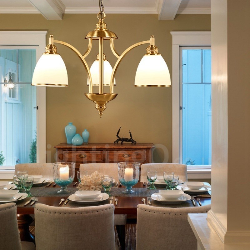 3 Light Rustic Lodge Integrated Metal Copper Chandelier