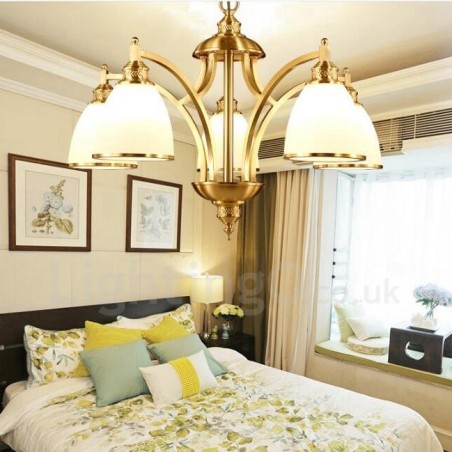 5 Light Rustic Lodge Integrated Metal Copper Chandelier