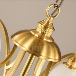 6 Light Rustic Lodge Integrated Metal Copper Chandelier