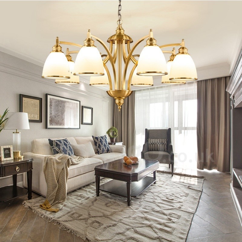 8 Light Rustic Lodge Integrated Metal Copper Chandelier