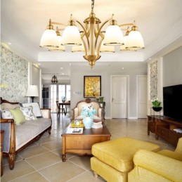 8 Light Rustic Lodge Integrated Metal Copper Chandelier