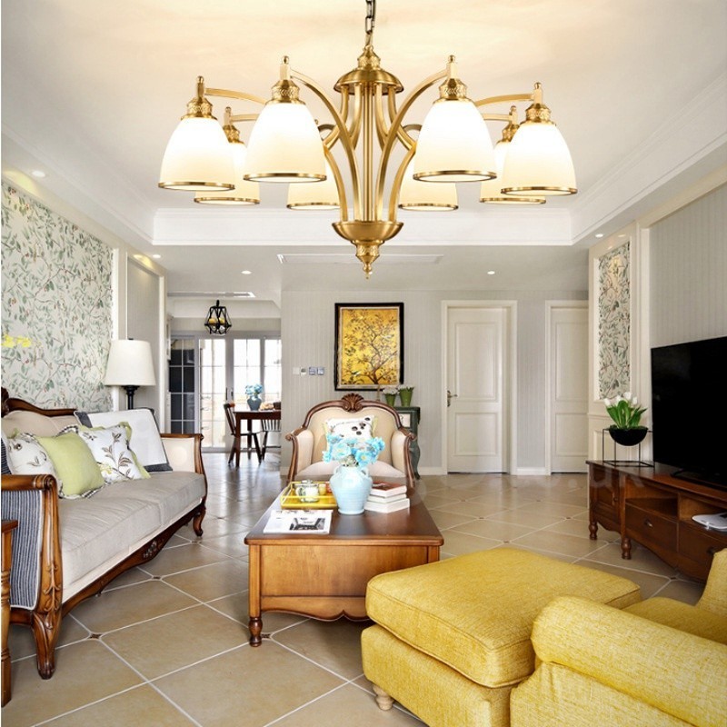 8 Light Rustic Lodge Integrated Metal Copper Chandelier