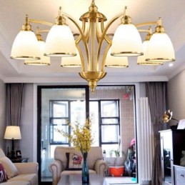 8 Light Rustic Lodge Integrated Metal Copper Chandelier