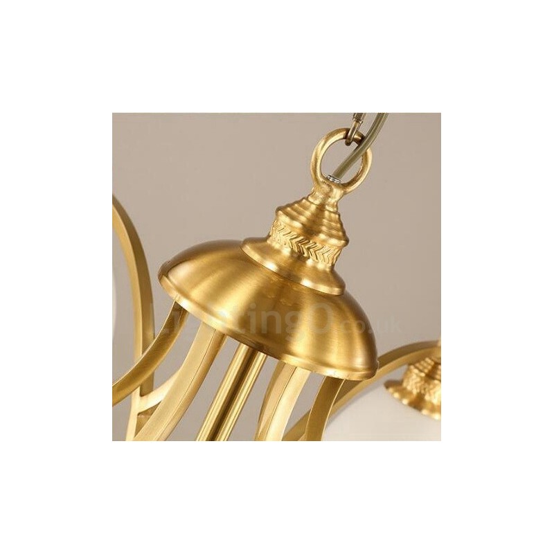 10 Light Rustic Lodge Integrated Metal Copper Chandelier