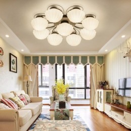 9 Light Rustic Lodge Integrated Chandelier