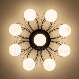 9 Light Rustic Lodge Integrated Chandelier