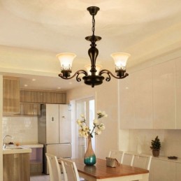 3 Light Rustic Lodge Integrated Metal Chandelier