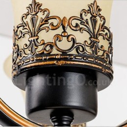 8 Light Rustic Lodge Integrated Metal Chandelier