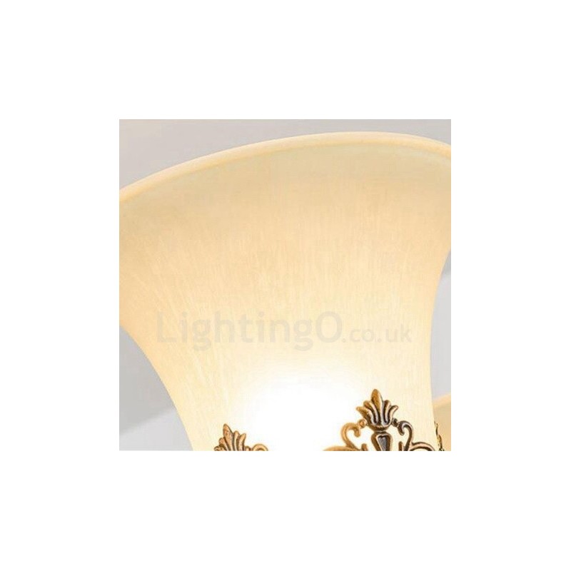 8 Light Rustic Lodge Integrated Metal Chandelier