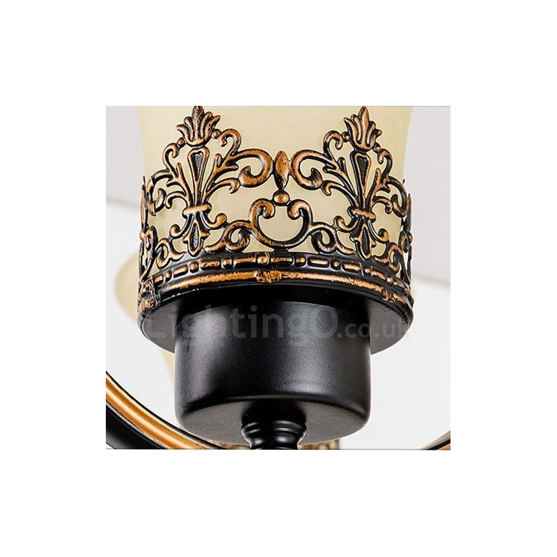 12 Light Rustic Lodge Integrated Metal Chandelier