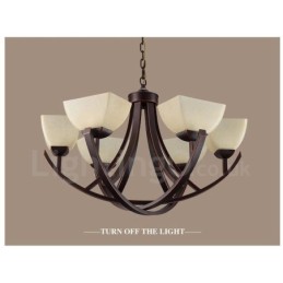 6 Light Rustic Lodge Integrated Metal Chandelier