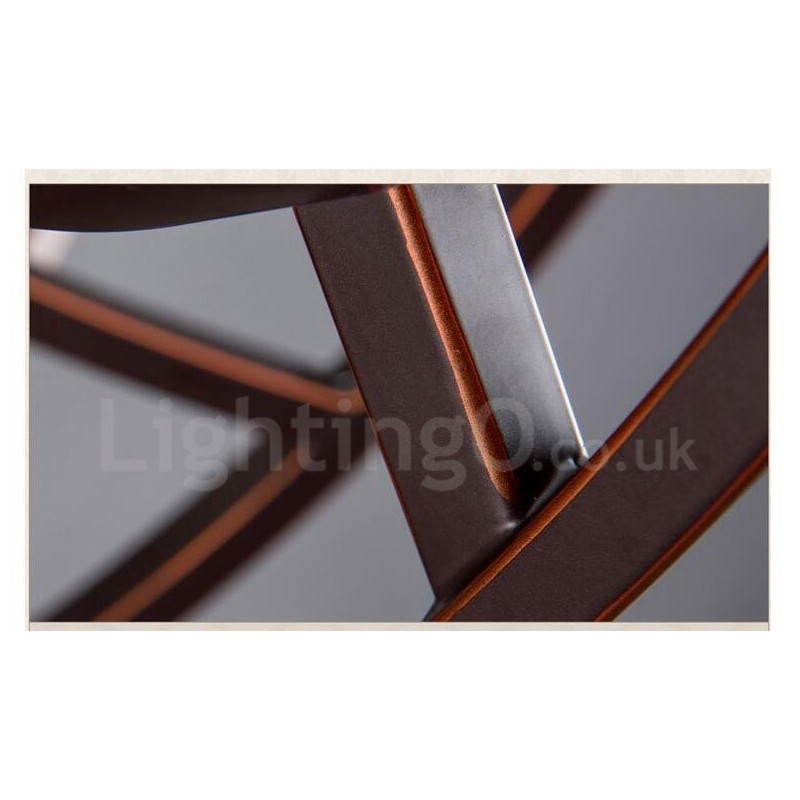 8 Light Rustic Lodge Integrated Metal Chandelier