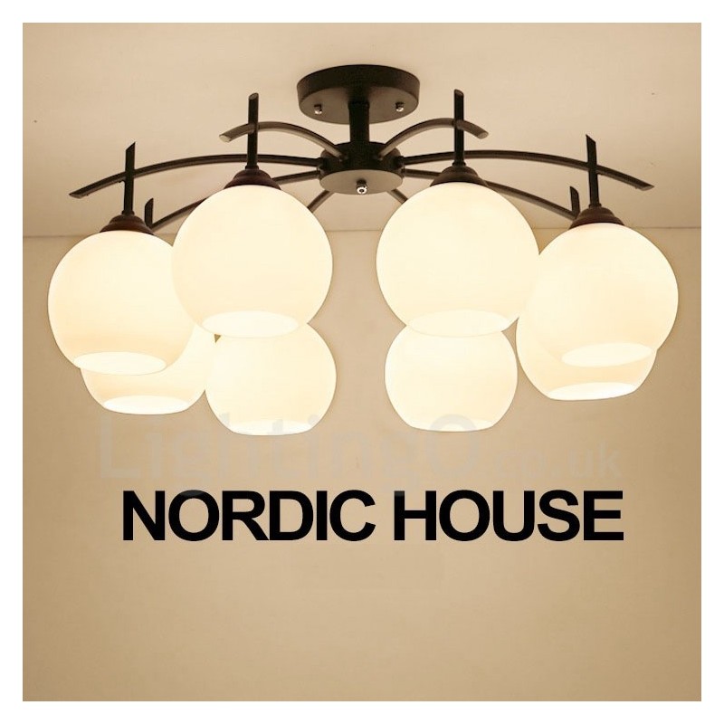 8 Light Traditional Classic Integrated Chandelier