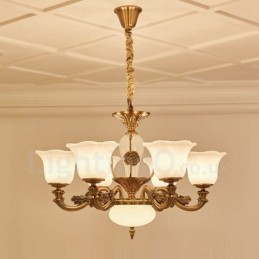 6 Light Traditional Classic Integrated Metal Luxury Chandelier