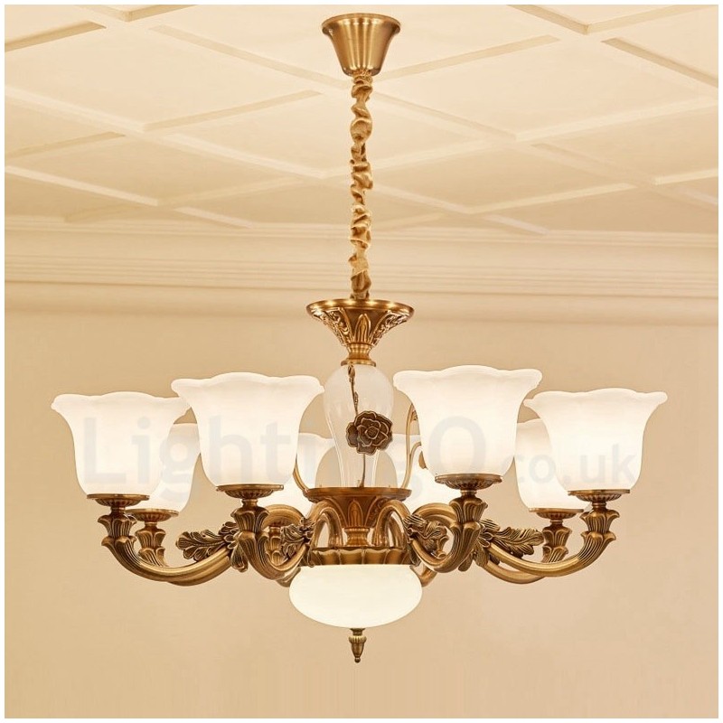 8 Light Traditional Classic Integrated Metal Luxury Chandelier